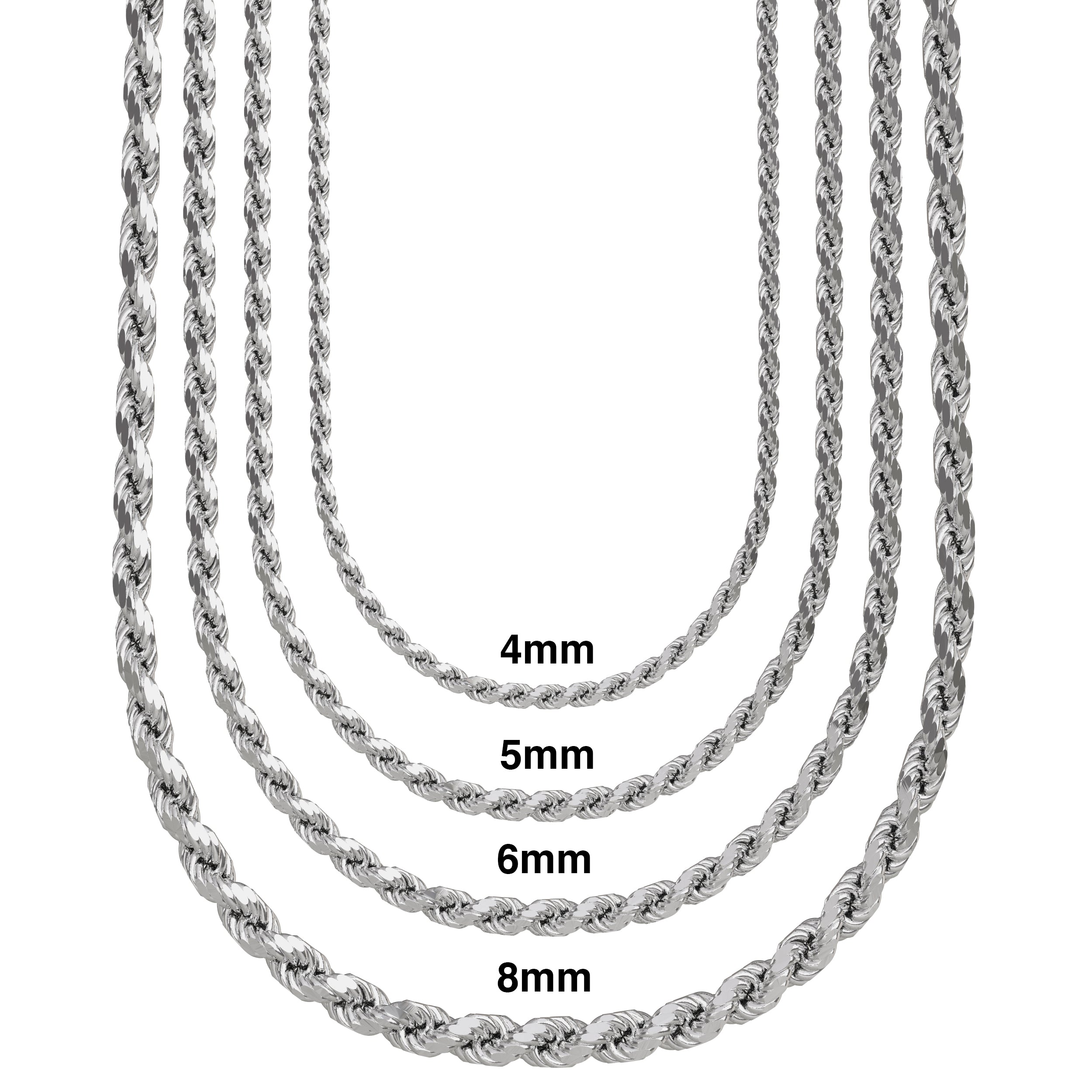 .925 Silver Rope Chain I Nautical Treasure Jewelry 22 / .925 Silver / Rope Chain by Nautical Treasure Jewelry