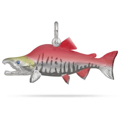 Silver Sockeye Salmon Pendant by Nautical Treasure Jewelry 