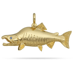 Gold Sockeye Salmon Pendant 