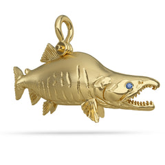 Gold Sockeye Salmon Sculpture 