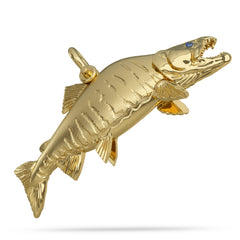 18K Gold Sockeye Salmon Pendant by Nautical Treasure Jewelry 