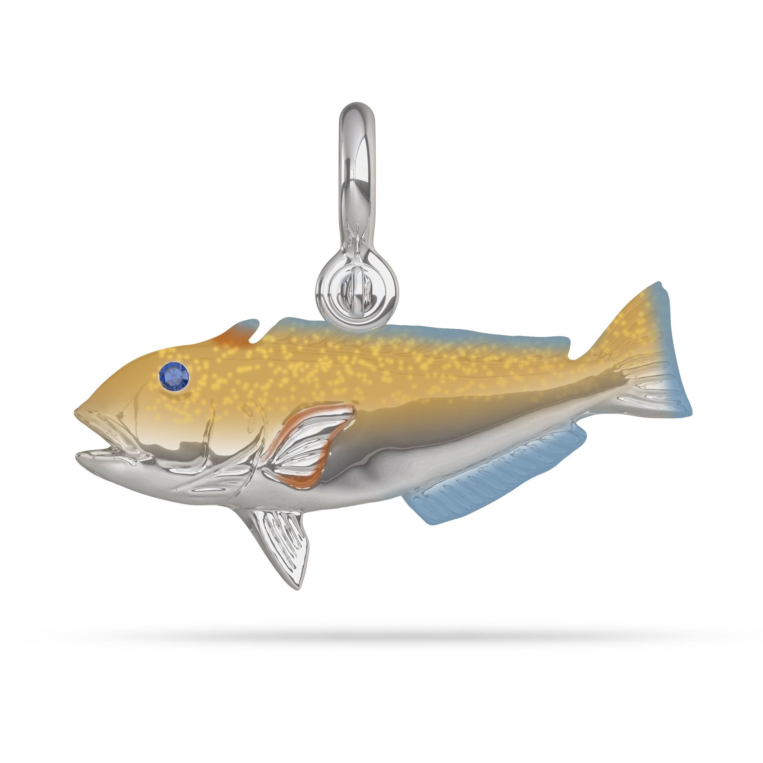 Golden Tile Fish Pendant I Nautical Treasure Jewelry GOLD 14K / 48mm (Medium) by Nautical Treasure Jewelry