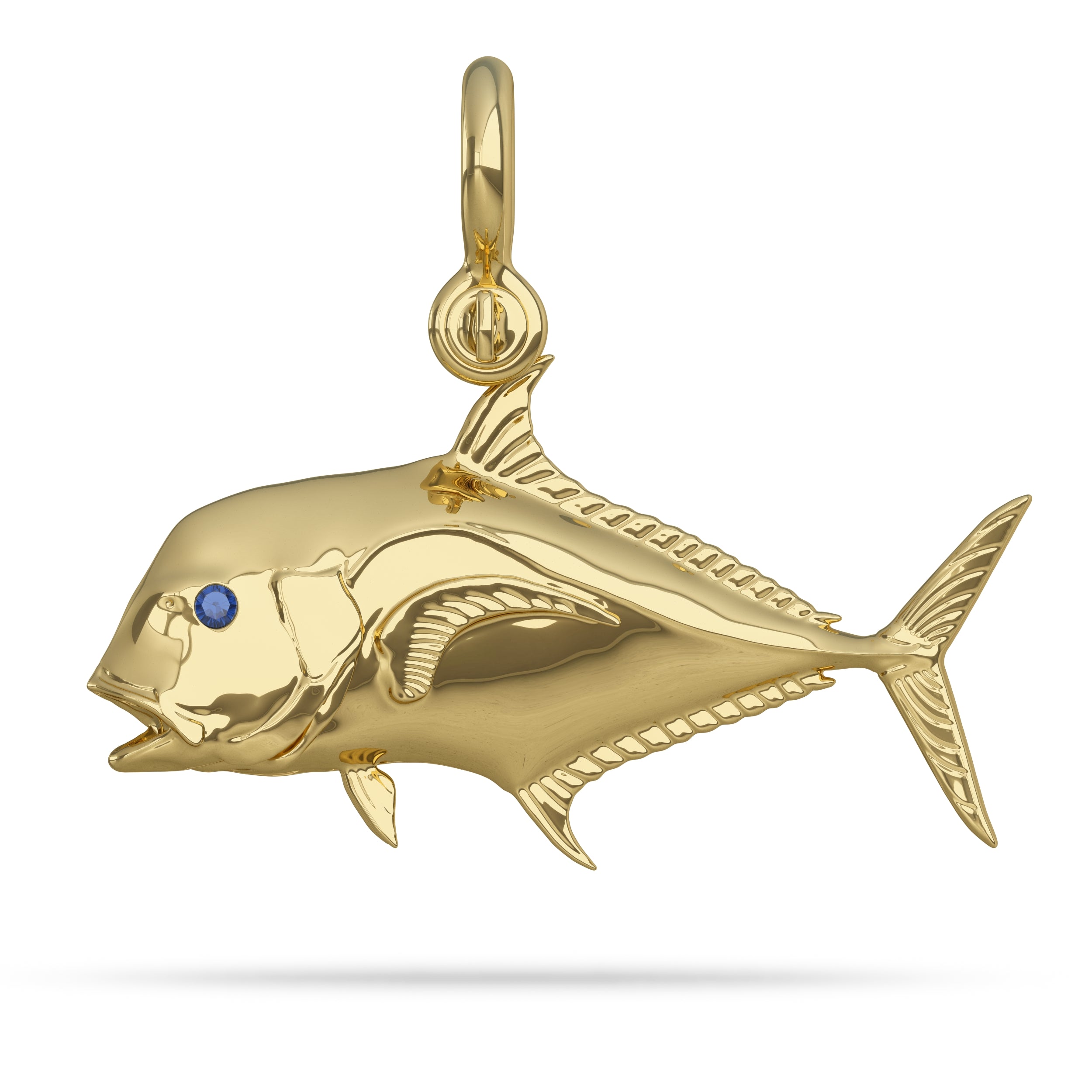 African Pompano Pendant By Nautical Treasure Jewelry Solid 14k Gold 