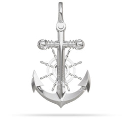 Sterling Silver Mens Mariner Cross Anchor Necklace Pendant By Nautical Treasure Jewelry 