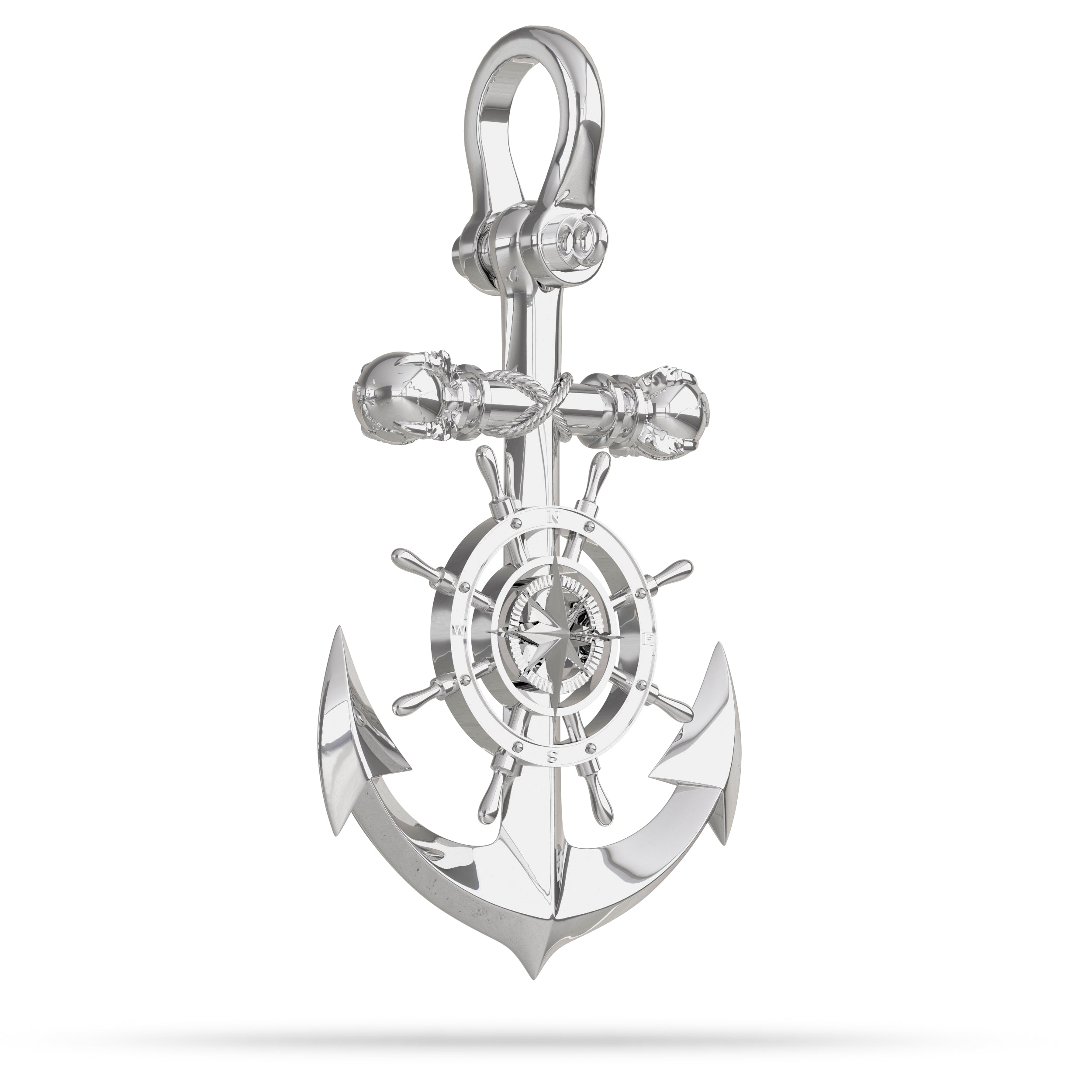 Mariner Cross Anchor Pendant Sterling silver 48mm (Large)