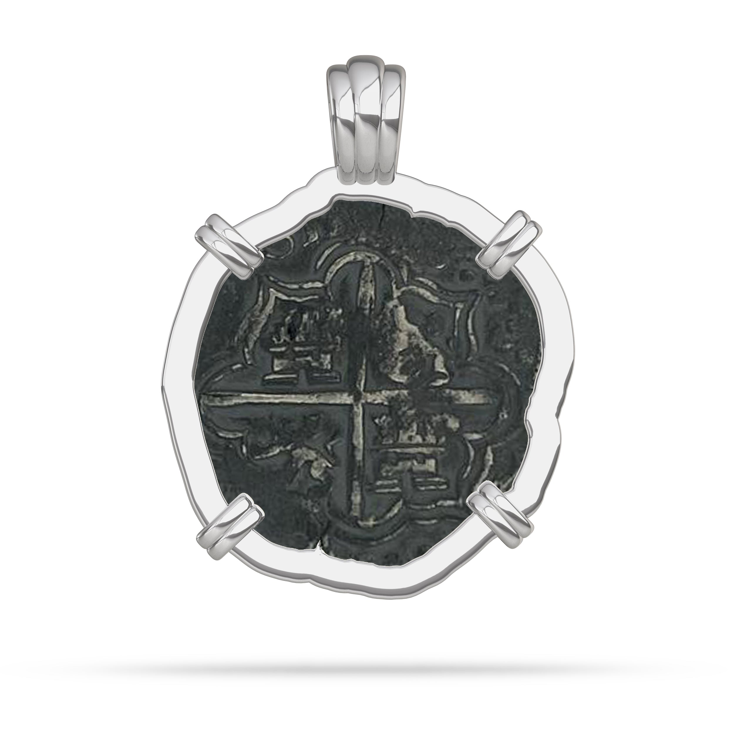 Atocha Coin Silver 4 Prong Bezel 