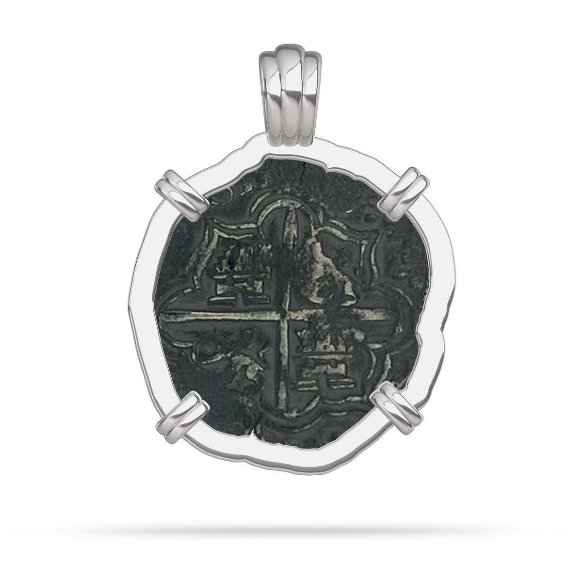 Atocha Coin Silver 4 Prong Bezel 