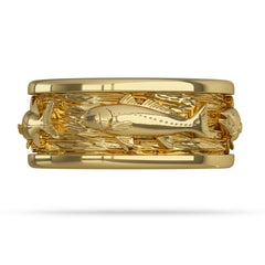 Yellow Gold Grand Slam "Back Country" Fish Ring