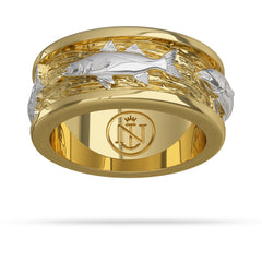 Two Tone Gold Grand Slam "Back Country" Fish Ring Snook 