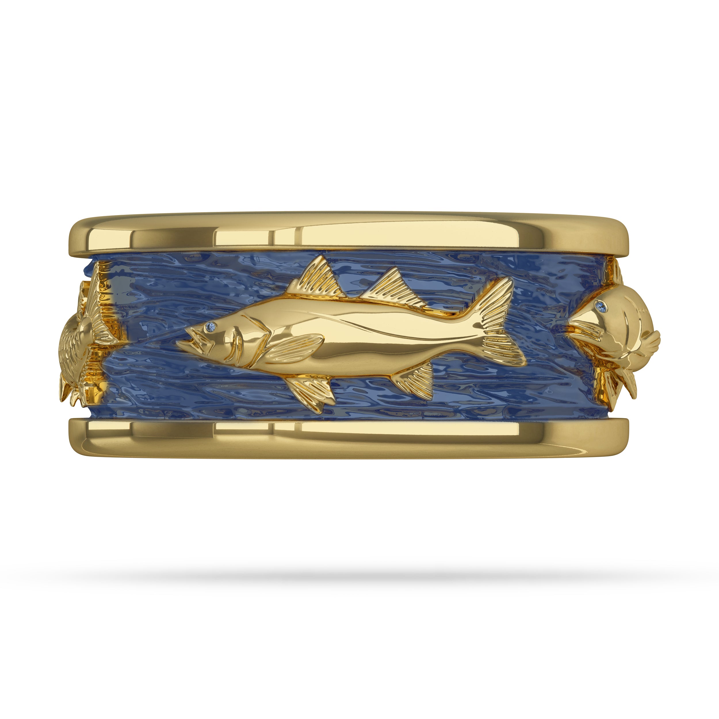 Back Country Grand Slam Gold Ring with Enamel Snook 