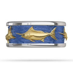 IGFA Marlin Billfish Slam Mens Gold Ring 