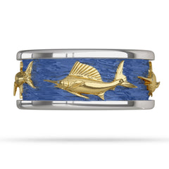 Billfish Slam Mens 2 Tone Submariner Gold Ring 
