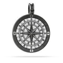 Compass Medallion Pendant Large in Patina Silver by Nautical Treasure