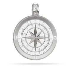 Compass Medallion Pendant Large in White gold by Nautical Treasure