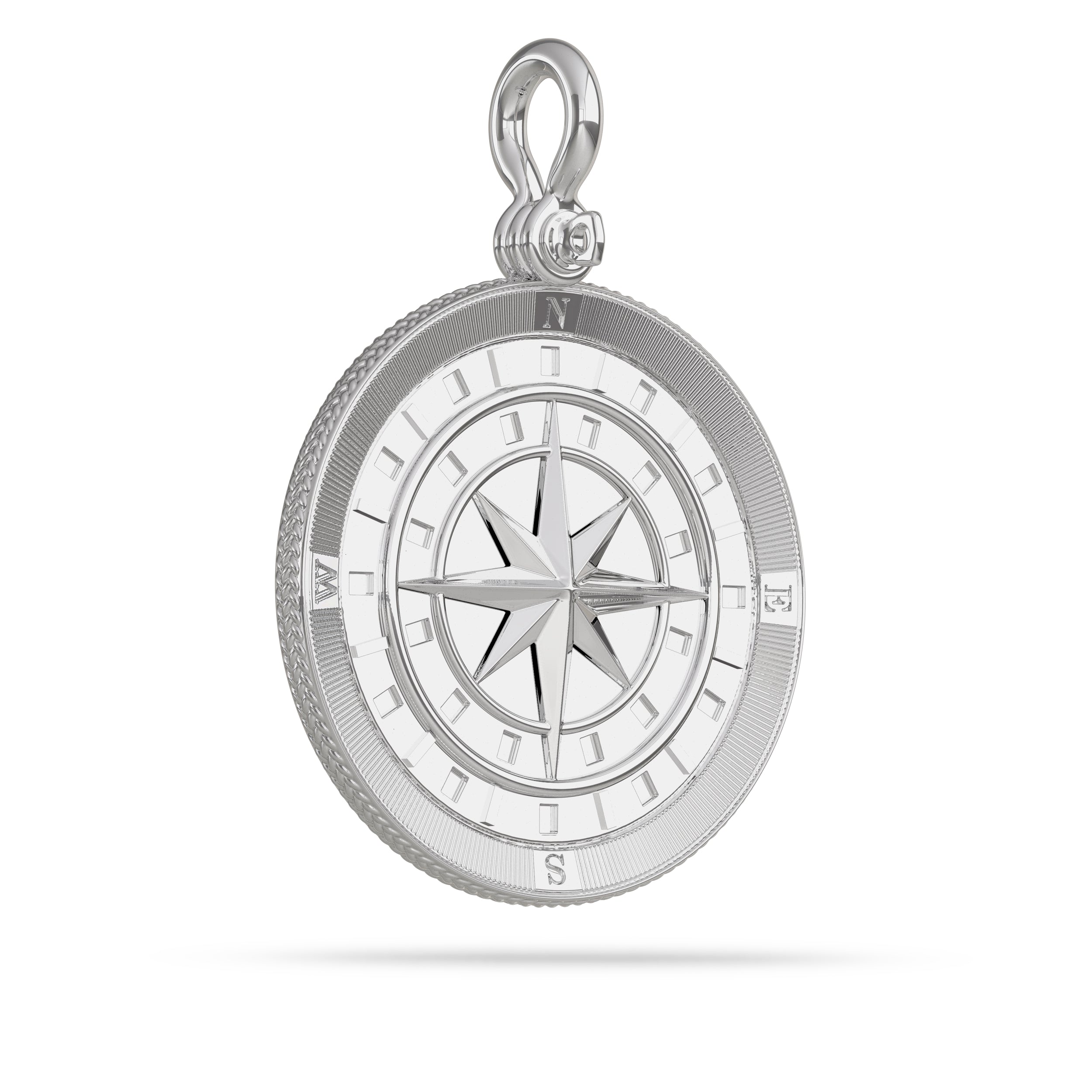 Compass Medallion Pendant Large in 925 Silver by Nautical Treasure