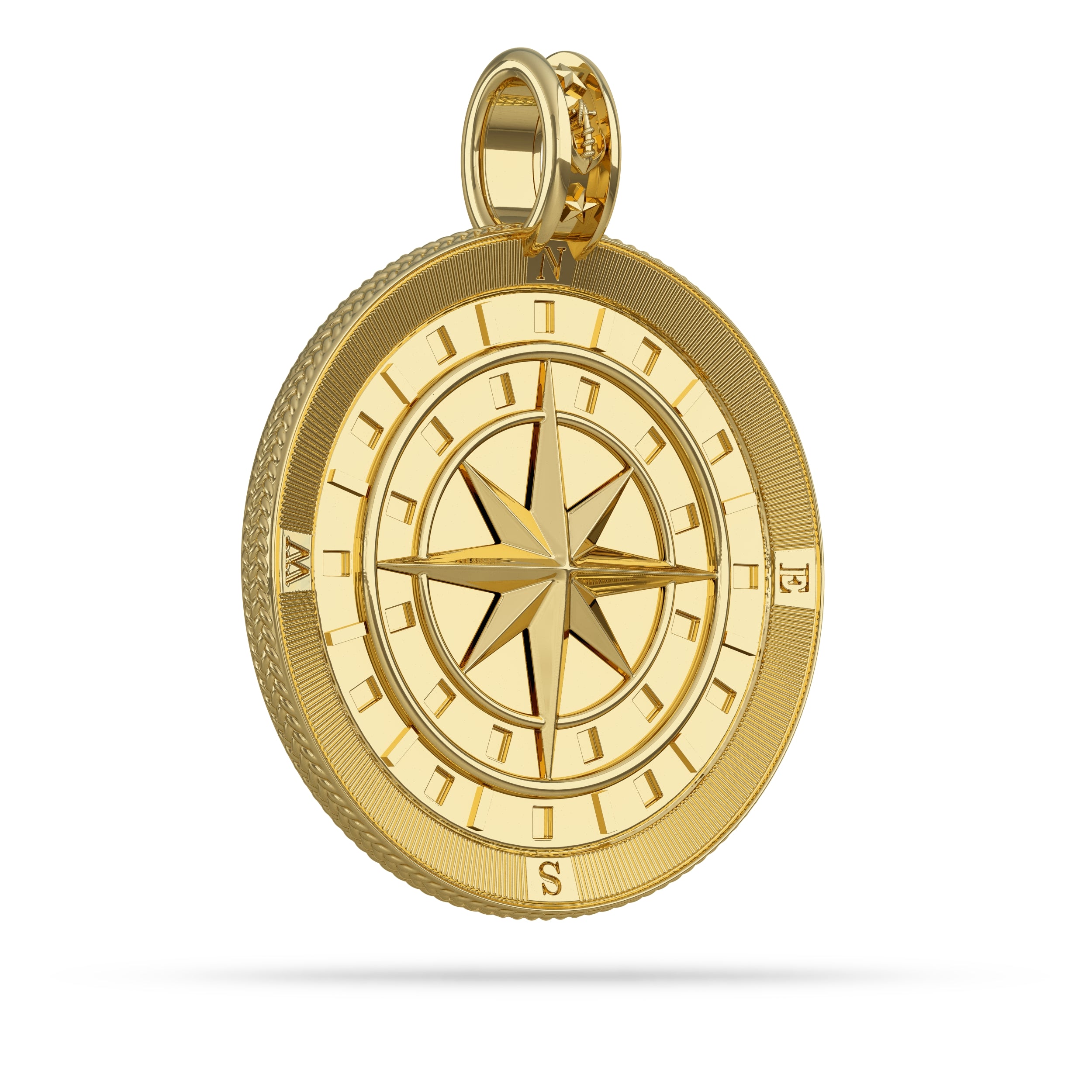 Compass Medallion Pendant Large in 18K gold by Nautical Treasure