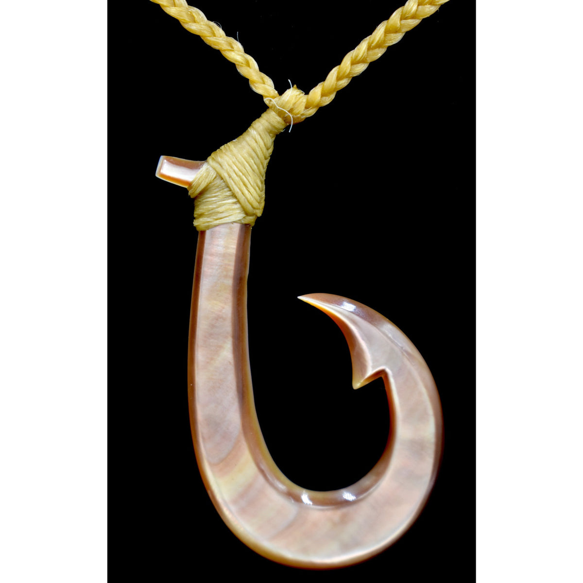 Traditional Polynesian Hook Pendant (Pearl Shell) - Long Shank