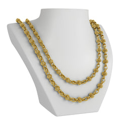 18K Yellow Gold Nautical Flower Link Chain 