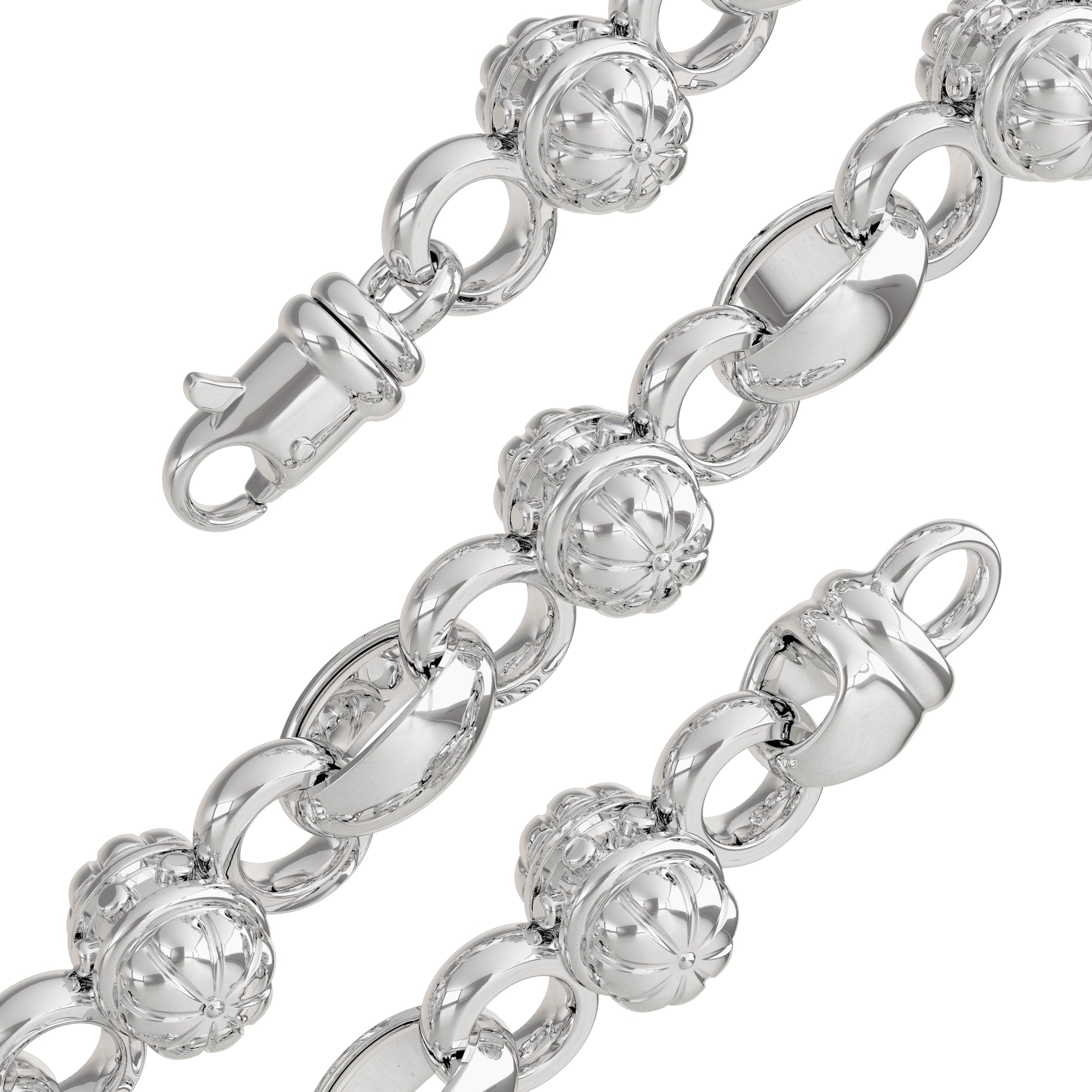 Flower Pendant Cuban Chain Bracelet Elegant Hand Chain Jewelry For