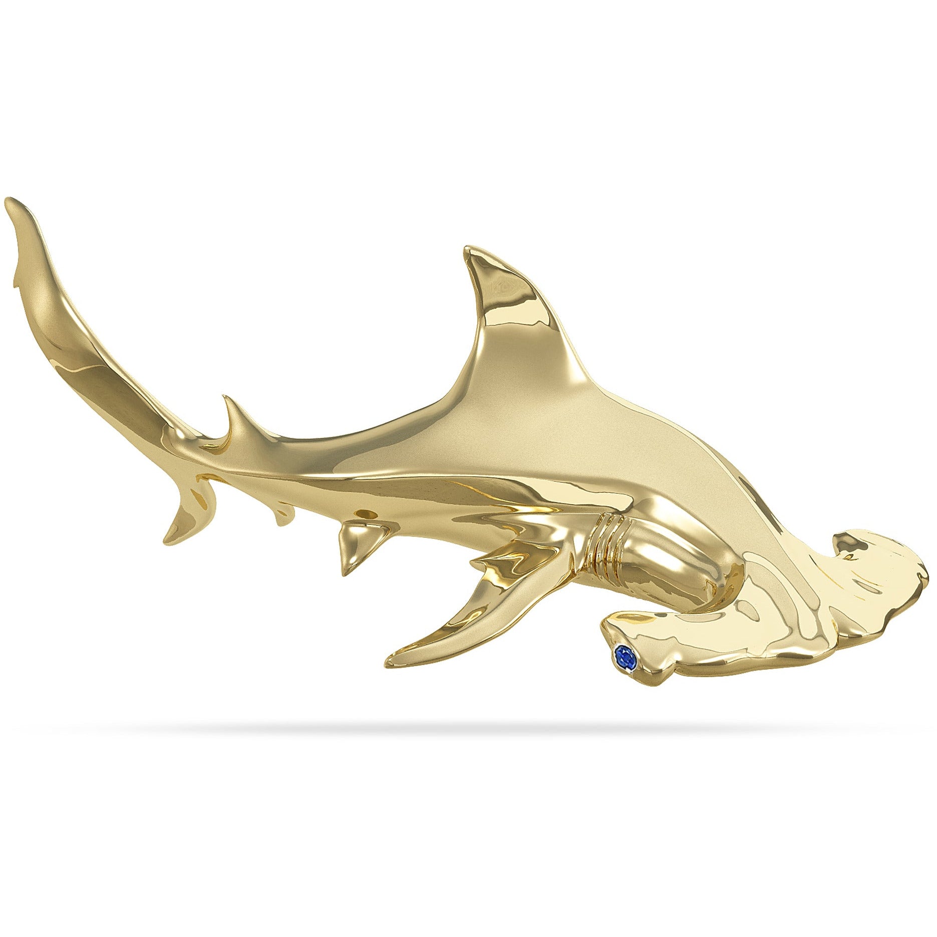 Gold Hammerhead Shark Pendant 
