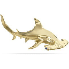 Gold Hammerhead Shark Pendant 