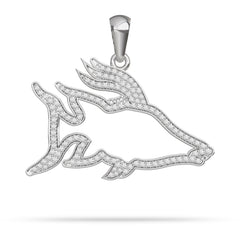 Diamond and White Gold Hogfish Silhouette Pendant By Nautical Treasure Jewelry 