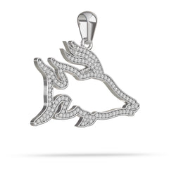 Platinum and Diamond Hogfish Silhouette Pendant By Nautical Treasure Jewelry 