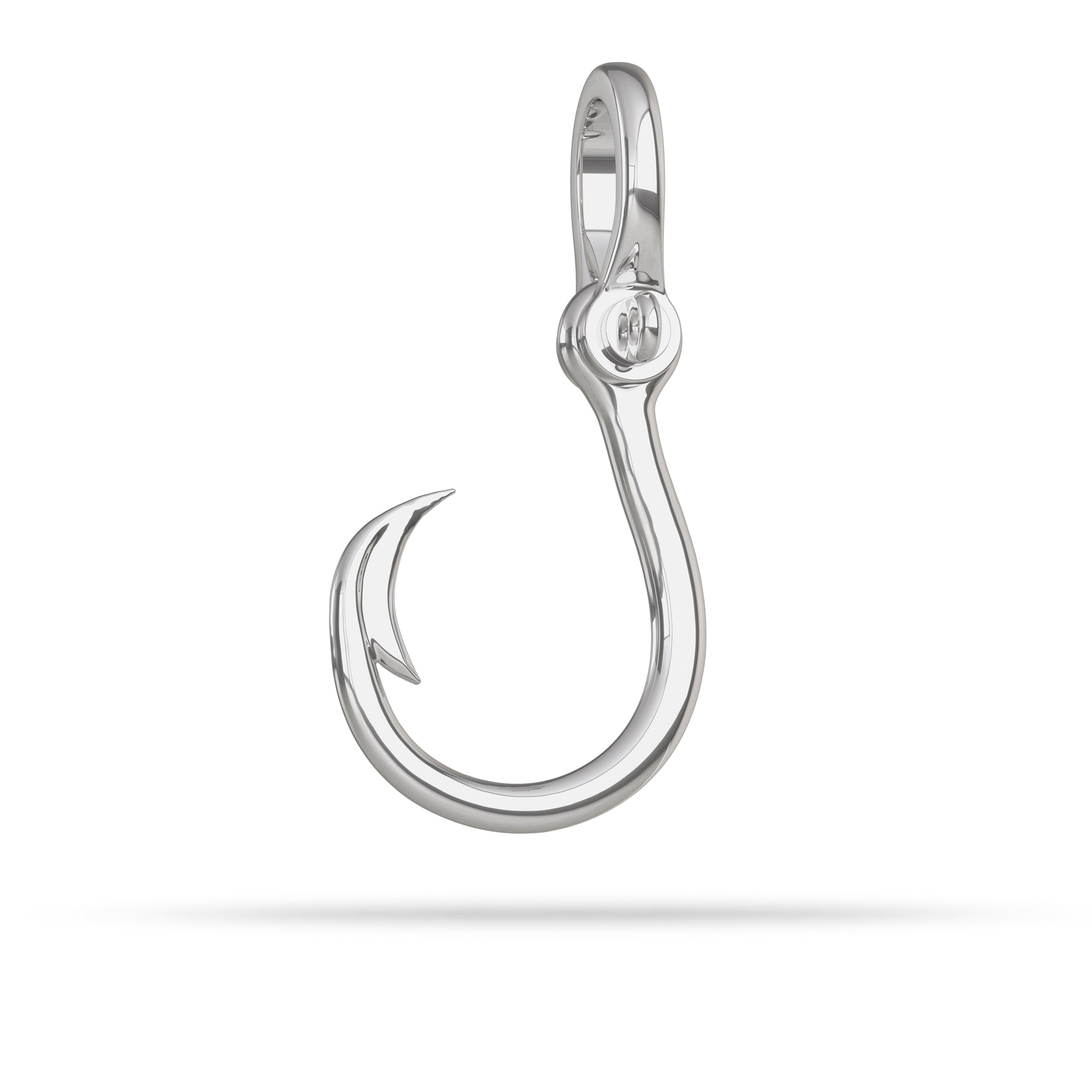 Circle Fish Hook with Shackle - Sterling Silver / Small (28mm)