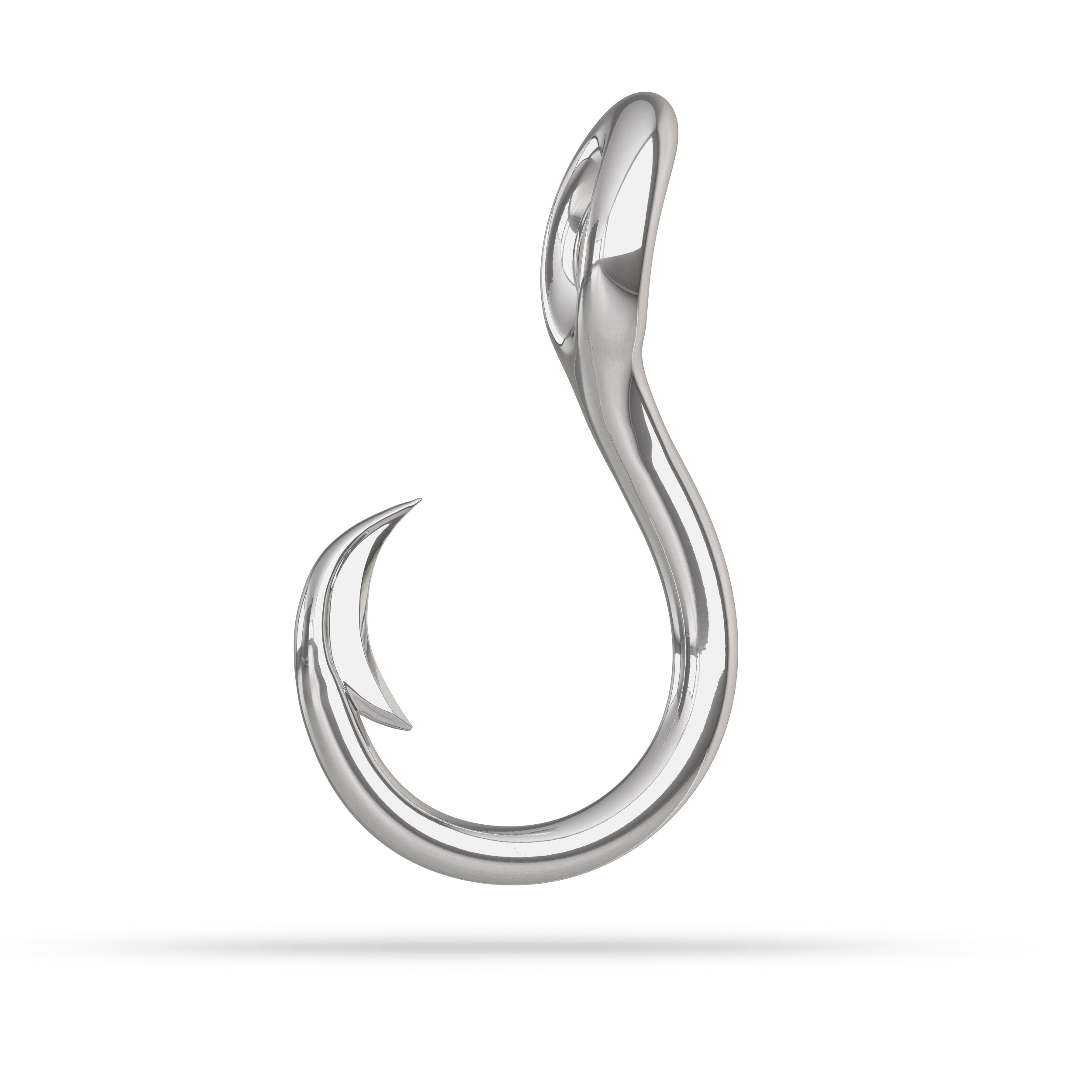 Sterling Silver Fish Hook Pendant, Large Fish Hook Pendant, Barbed