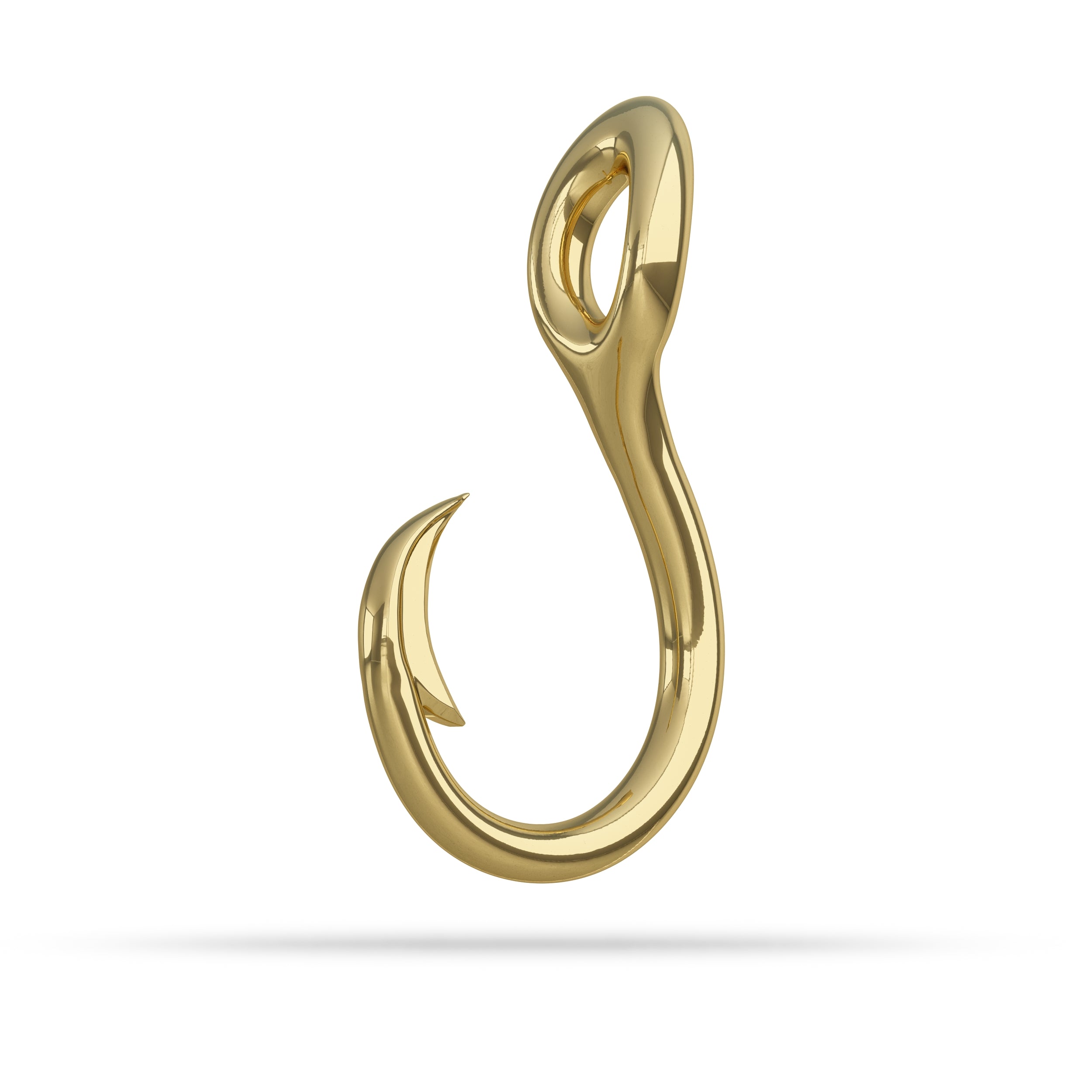 Small Gold fishing Circle hook pendant by Nautical Treasure