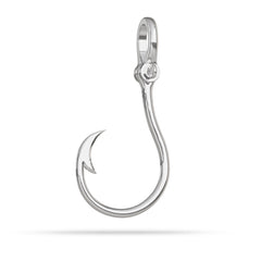 Medium Silver fishing hook pendant with Shackle Bail