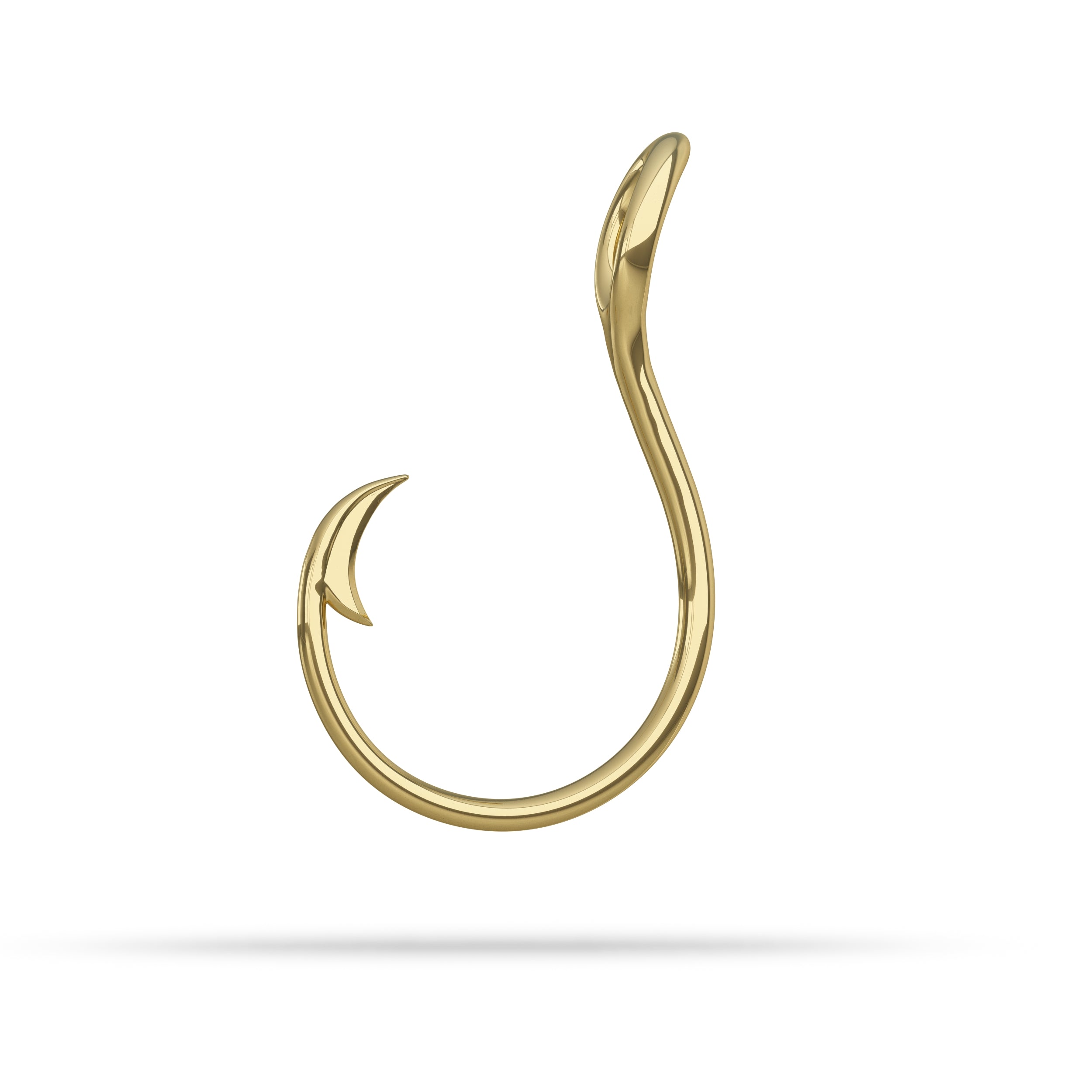 Circle Fish Hook Pendant I Nautical Treasure Jewelry Gold 18K / 48mm (Large) by Nautical Treasure Jewelry