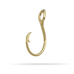 Large Gold fishing hook pendant by Nautical Treasure