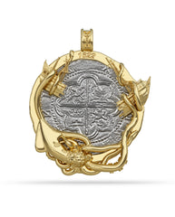 Gold Kraken Atocha Coin Bezel Pendant 