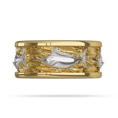 Yellow Gold Marlin Fish Ring for Men 