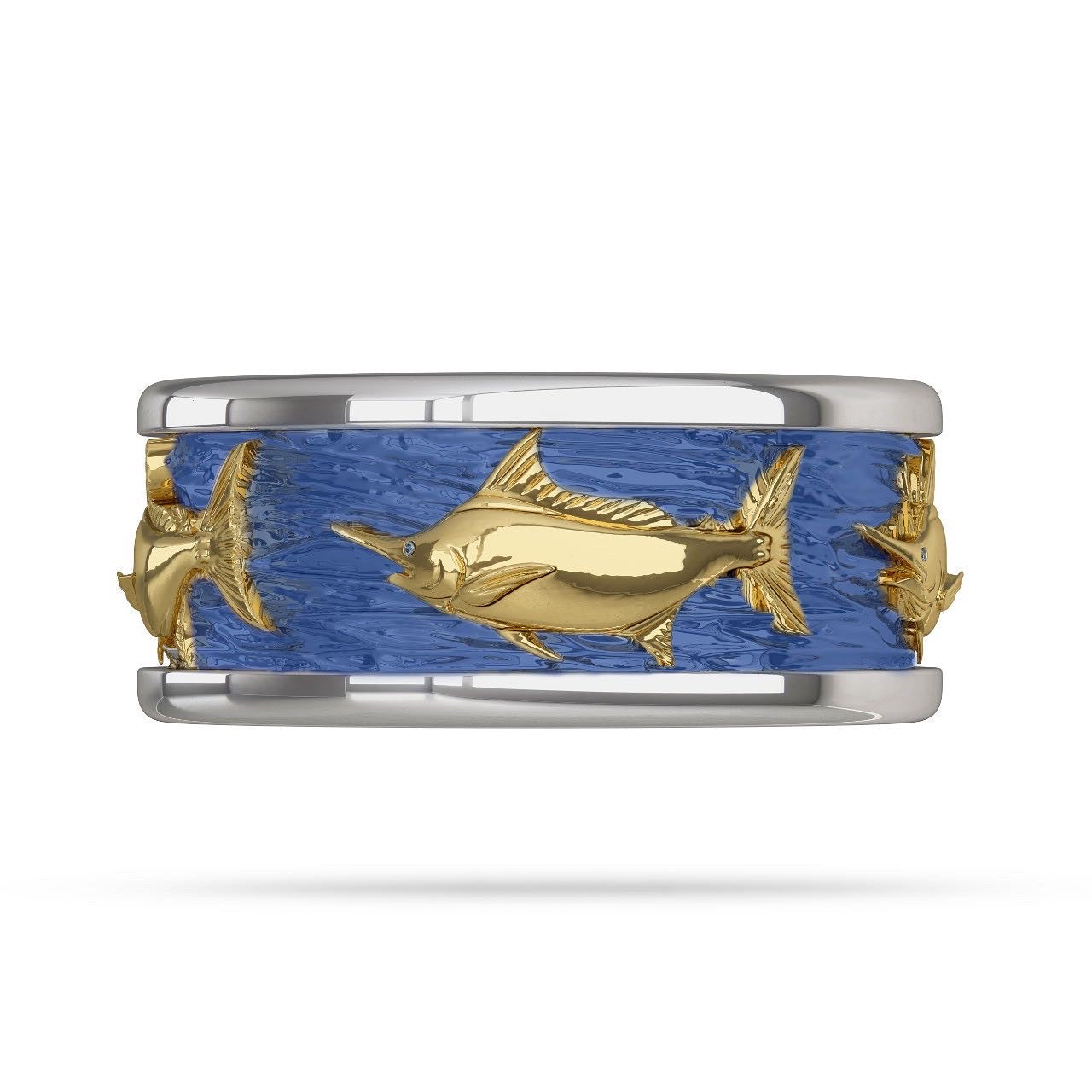 Gold Marlin Fish Ring for Men 