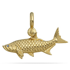 14K Gold Tarpon Fish Pendant By Nautical Treasure Jewelry 