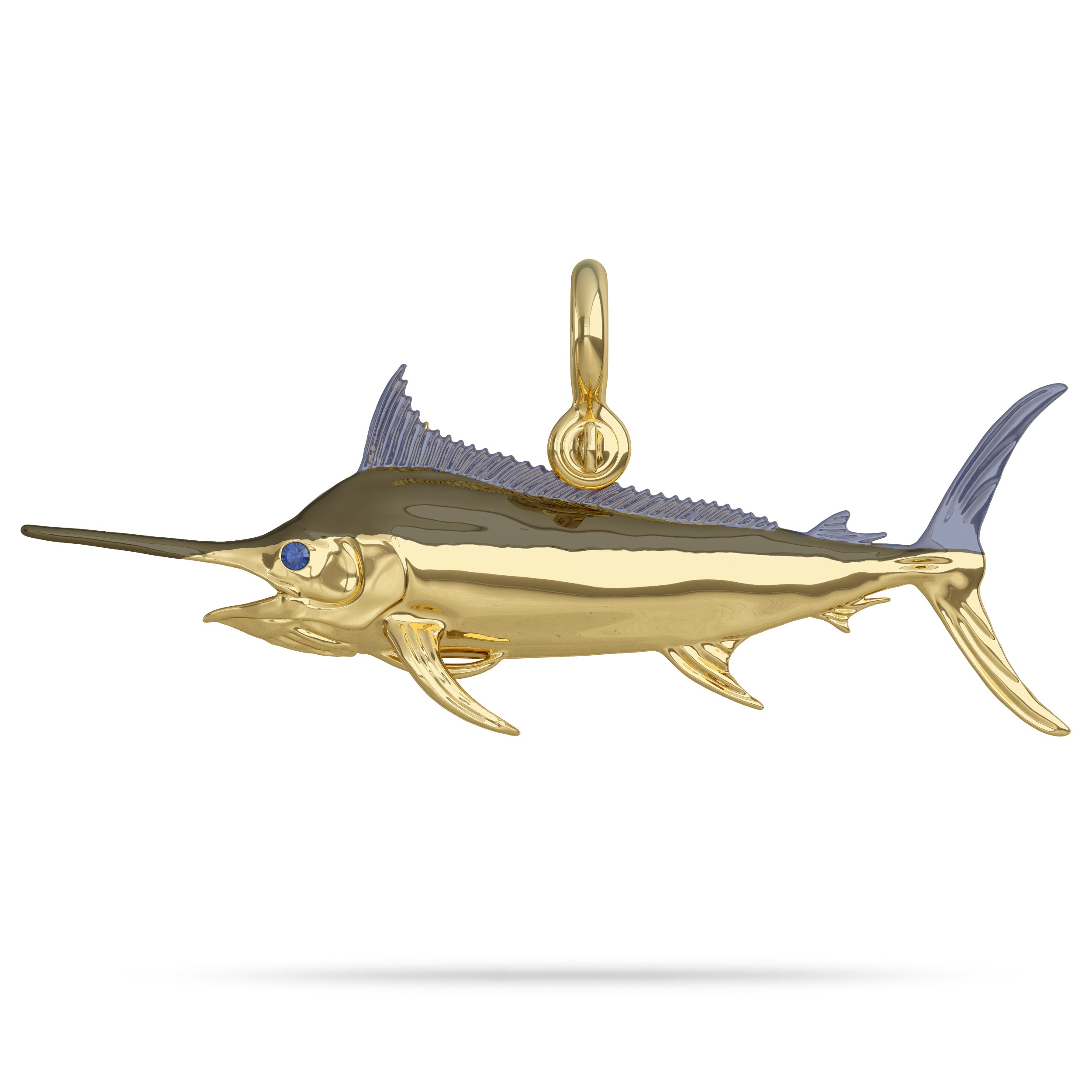 Black Marlin Fish Pendant I Nautical Treasure Jewelry Sterling Silver by Nautical Treasure Jewelry