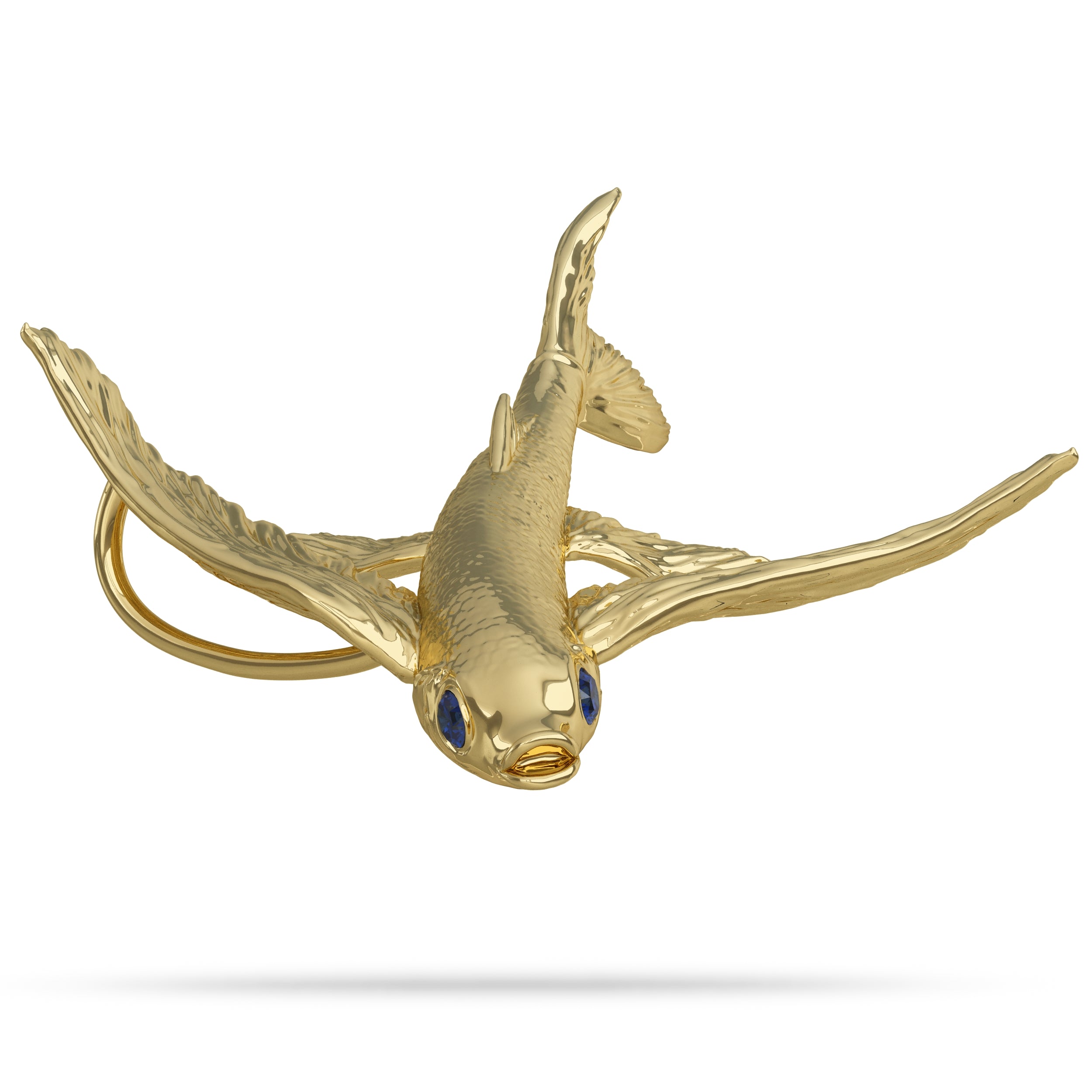 Solid 14k Gold Flying Fish Pendant by Nautical Treasure