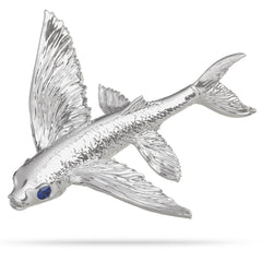 Sterling Silver Flying Fish Pendant By Nautical Treasure Jewelry 