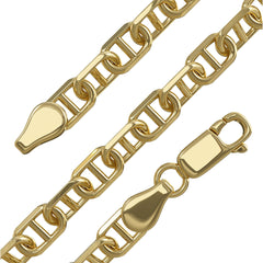 Solid Gold Mariner Link Bracelet with Lobster Clasp from Nautical Treasure Jewelry In The Florida Keys