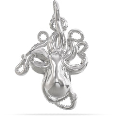  Sterling Silver Octopus Pendant Hung by tentacle Designed By Nautical Treasure Jewelry