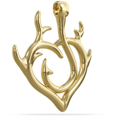 Solid Gold Hook Hunter Heart Pendant 