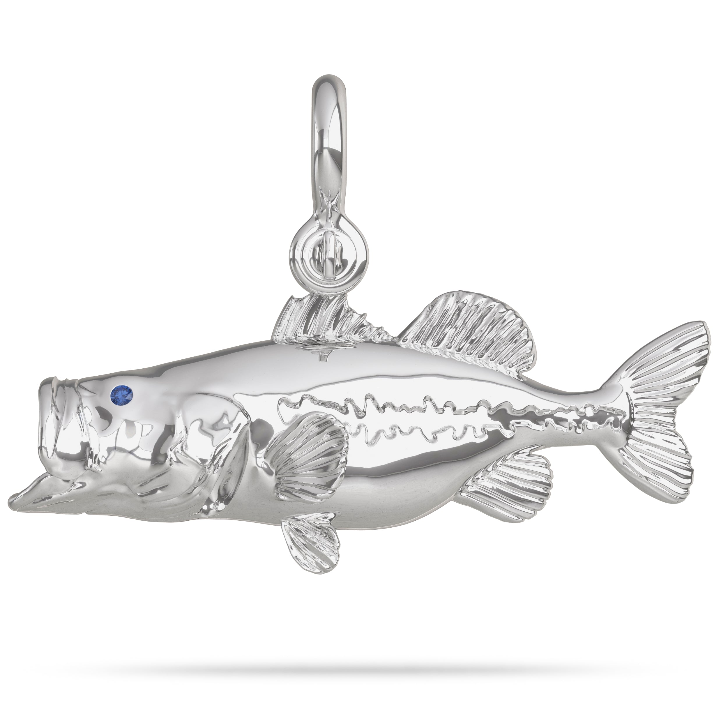 Largemouth Bass Hillbilly Deluxe I Nautical Treasure Jewelry Sterling Silver / Small (40mm) by Nautical Treasure Jewelry