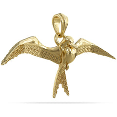 14k Gold Magnificent Frigate War Bird Pendant “On the Prowl” By Nautical Treasure Jewelry 