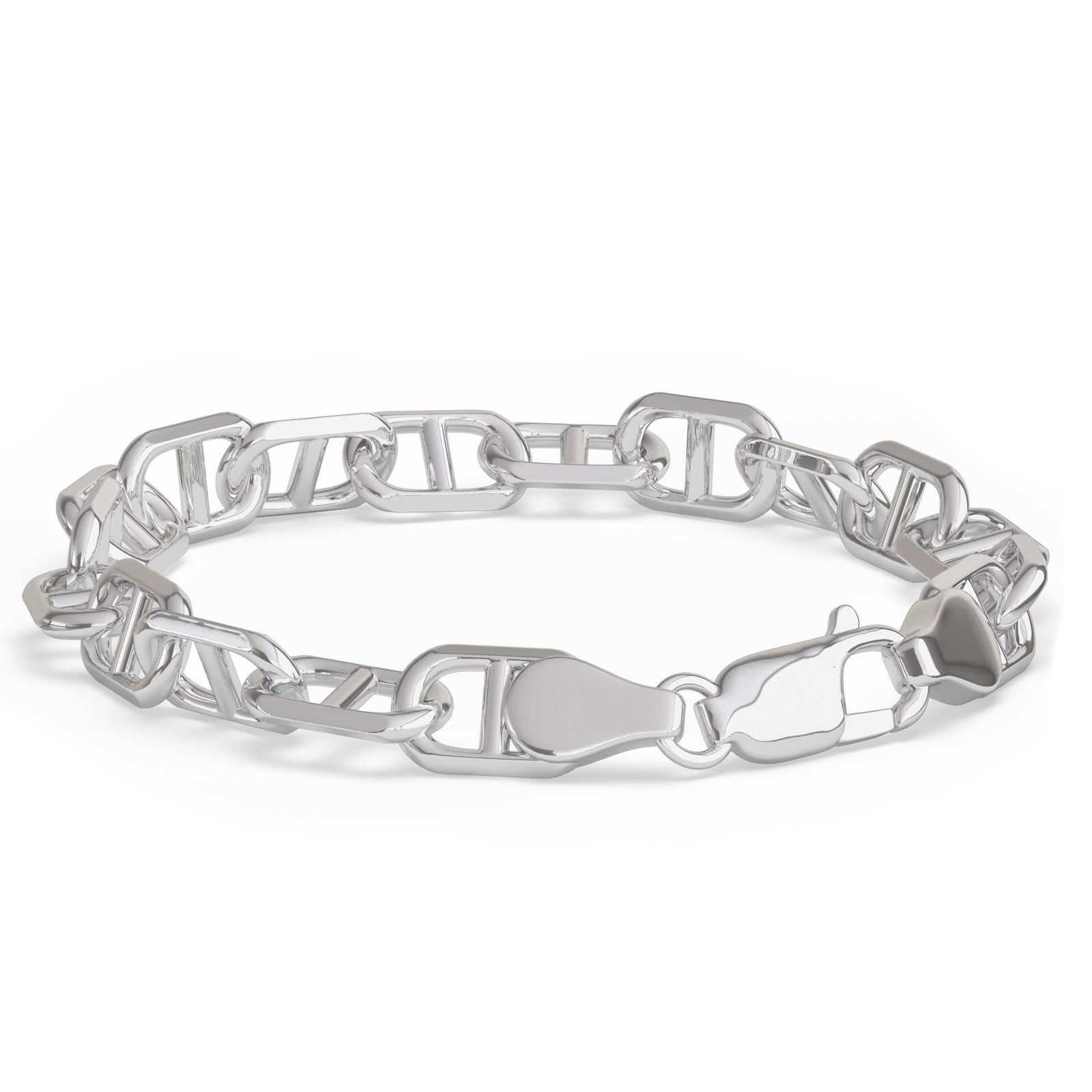 Sterling Silver Mariner Link Bracelet with Lobster Clasp from Nautical Treasure Jewelry In The Florida Keys