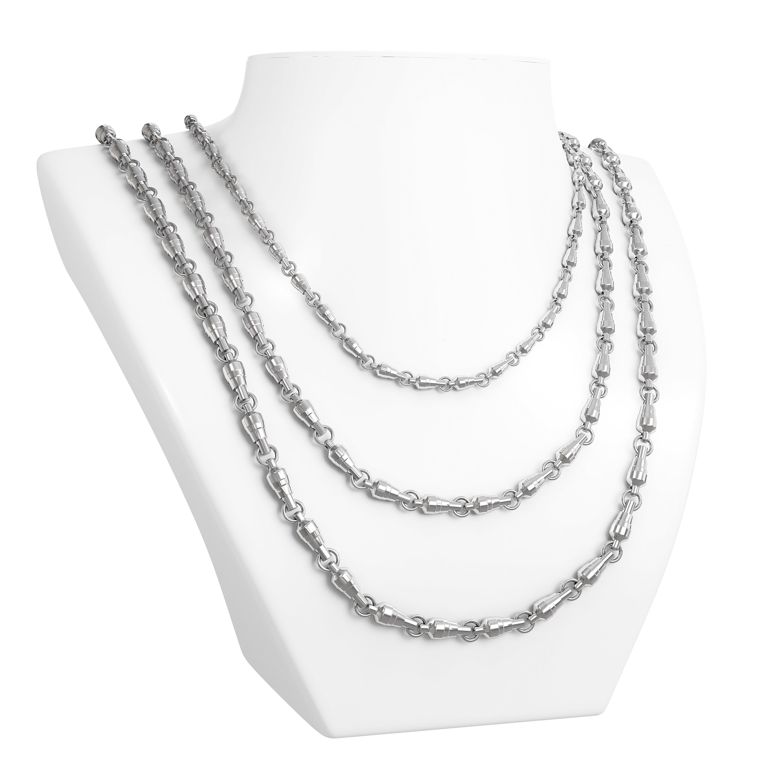 Nautical Treasure Jewelry Silver Swivel Link Chain Bust