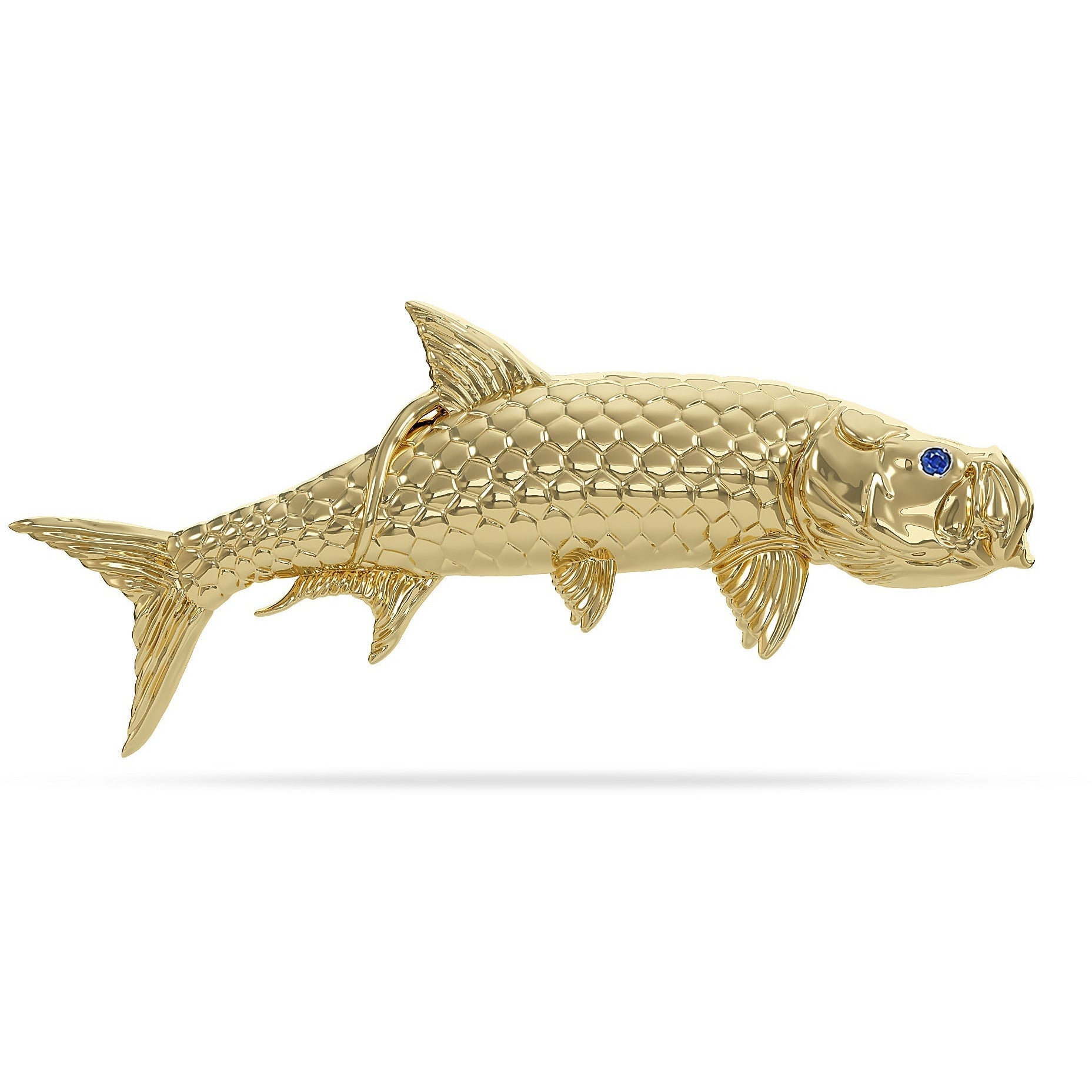 Tarpon Rolling Fish  Pendant By Nautical Treasure Jewelry Solid 14k Gold 