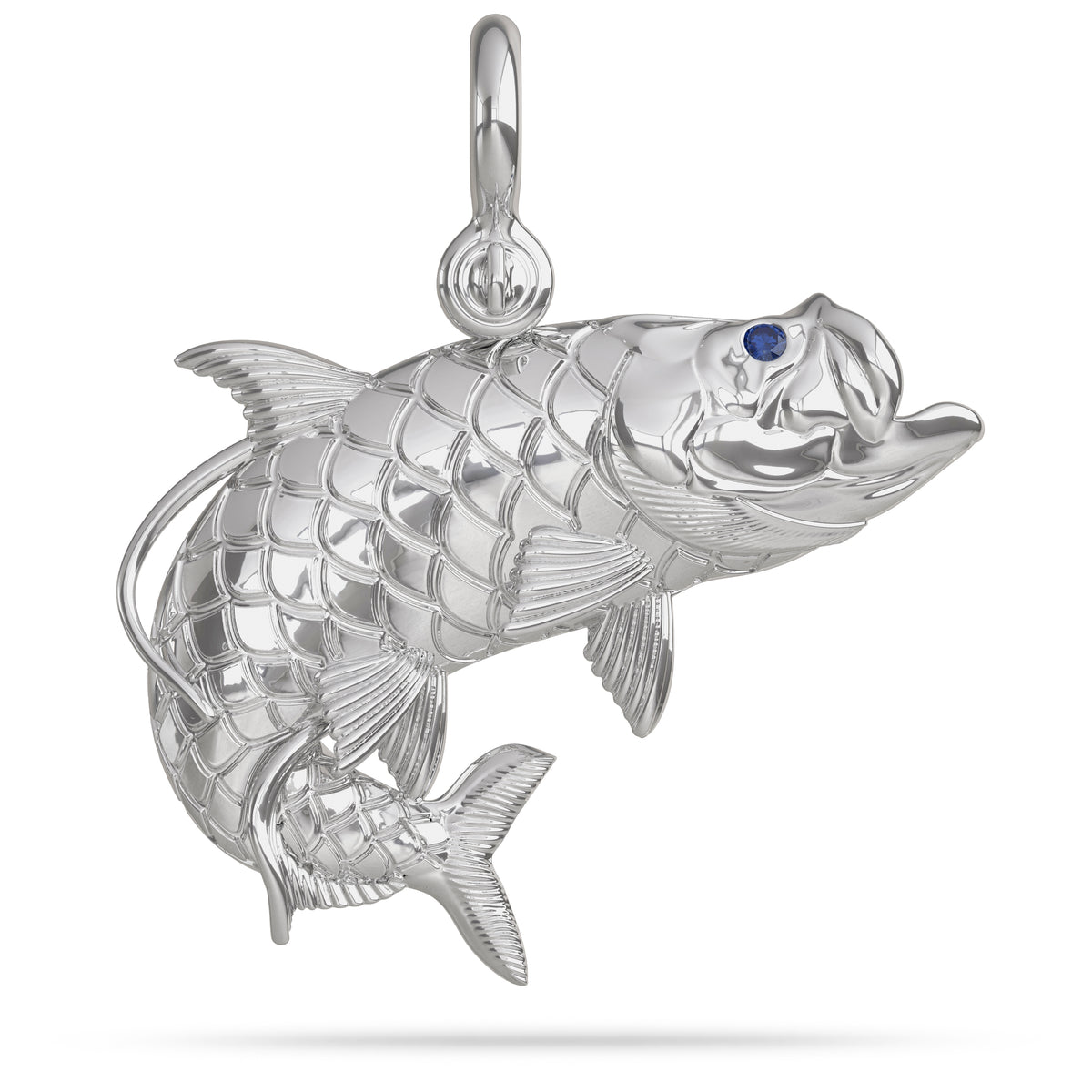 Tarpon Jumping Fish Pendant Nautical Treasure Silver