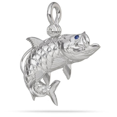 Tarpon Jumping Fish Pendant Nautical Treasure Silver